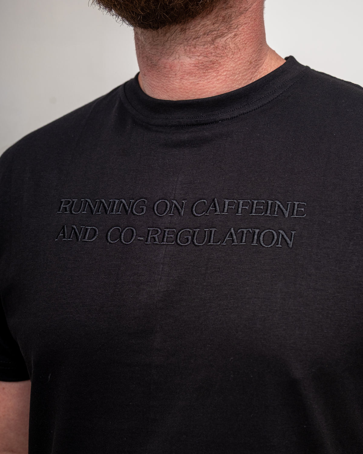 Running on Caffeine and Co-Regulation T-Shirt - BLACK