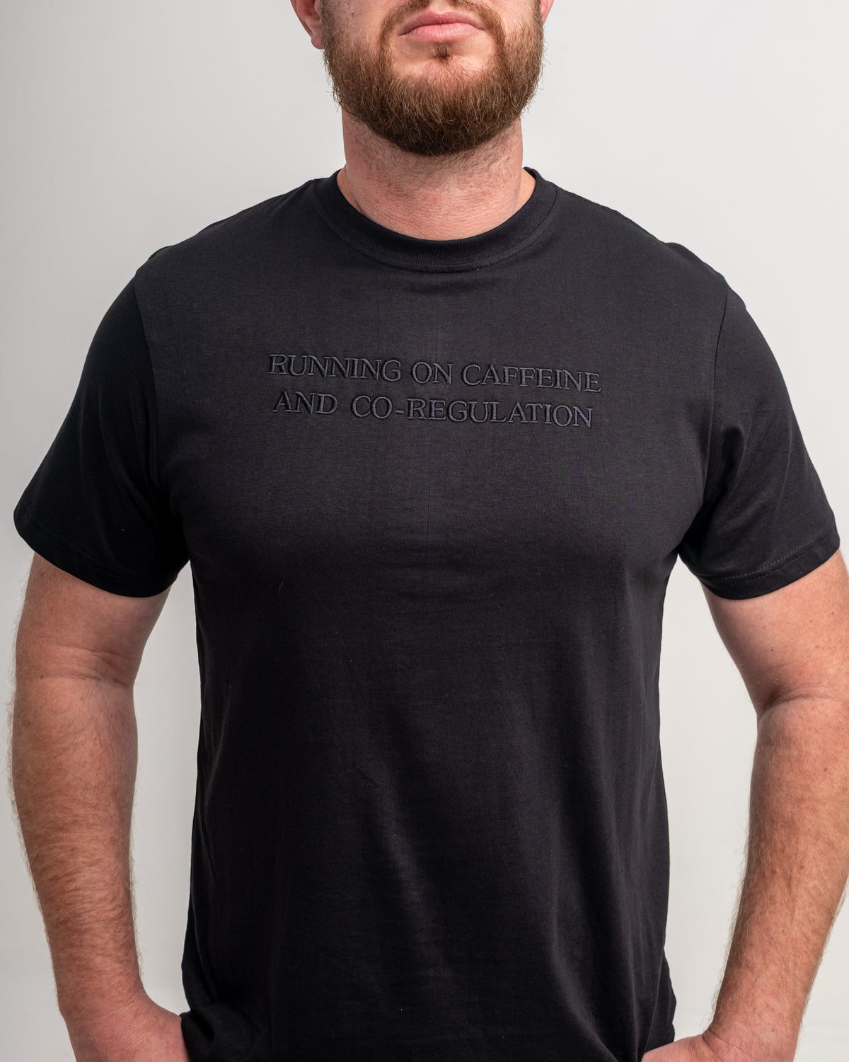 Running on Caffeine and Co-Regulation T-Shirt - BLACK