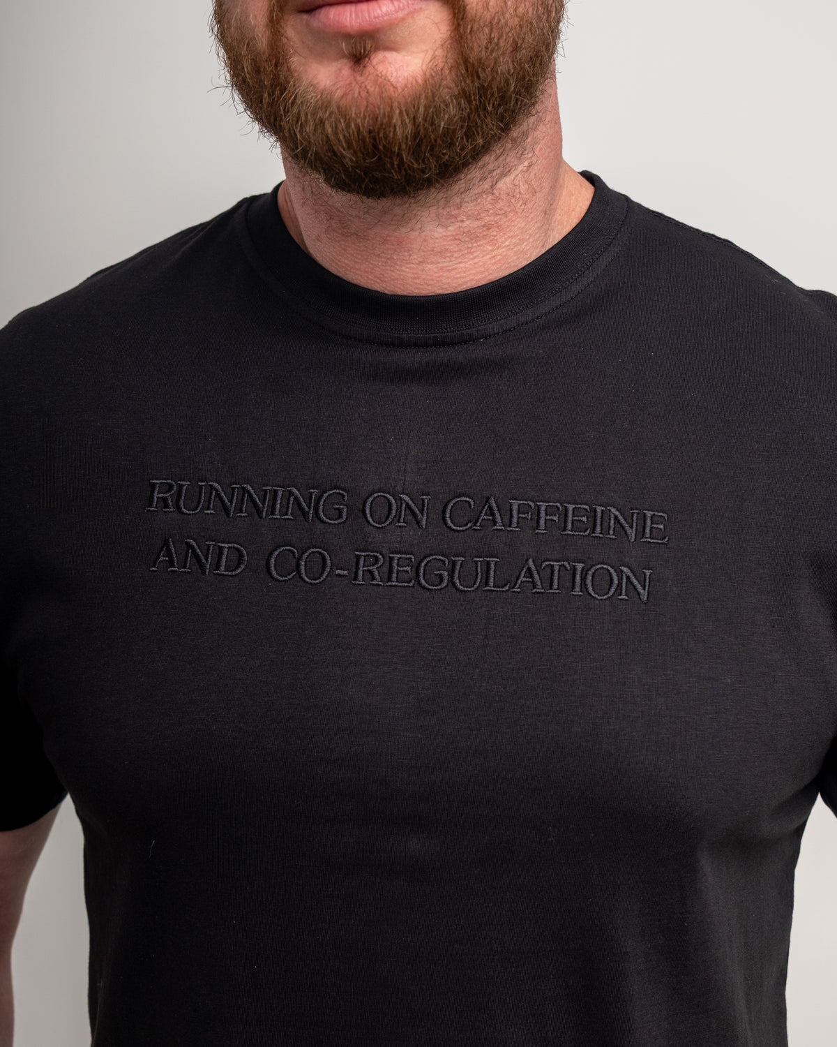 Running on Caffeine and Co-Regulation T-Shirt - BLACK