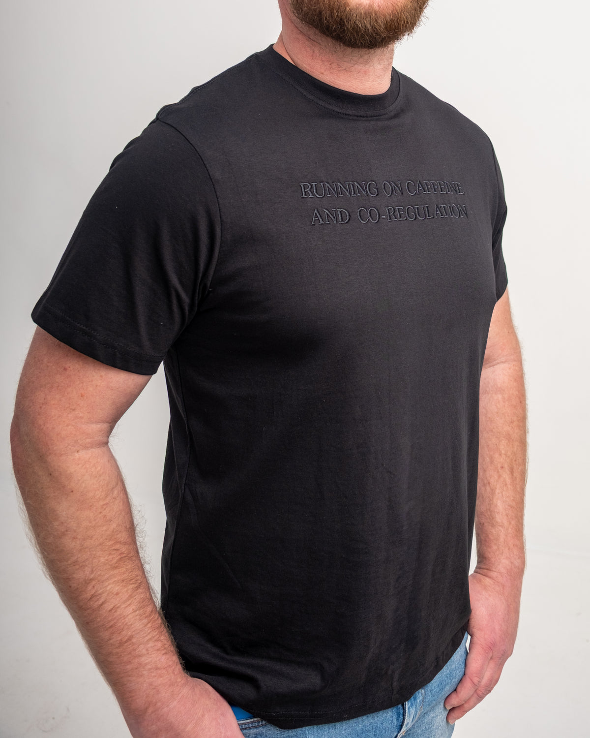 Running on Caffeine and Co-Regulation T-Shirt - BLACK